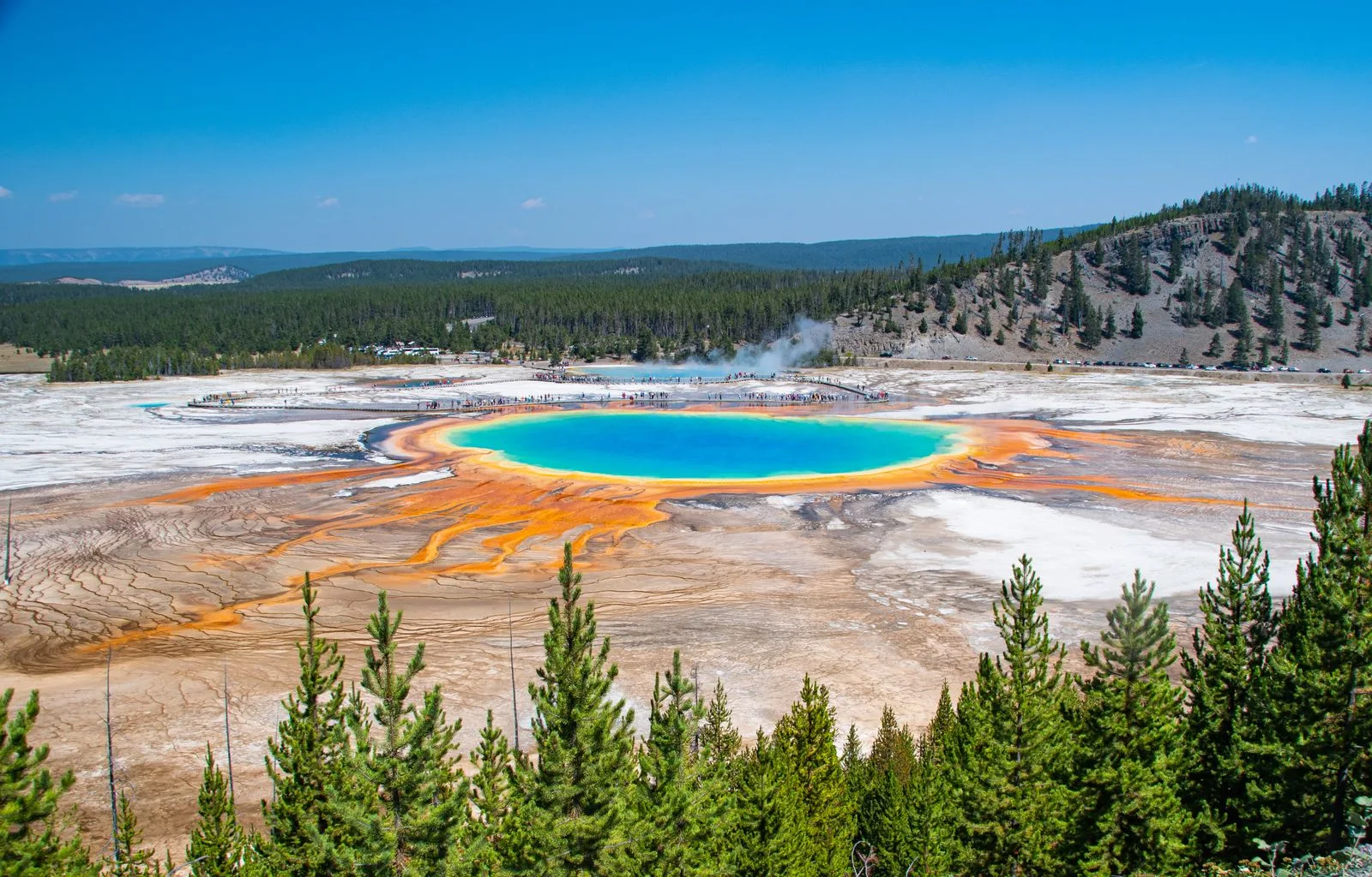 Gran Fuente Prismática y géiseres en Yellowstone